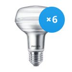 Confezione Multipack 6x Philips Corepro LED Faretti E27 R80 8W 670lm 36D - 827 Bianco Molto Caldo | Sostitutiva 100W