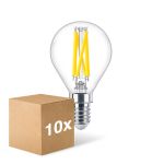 Confezione Multipack 10x Philips MASTER LED E14 Sferica Filamento Chiara 5.9W 806lm - 922-927 Dim To Warm | Miglior Resa Cromatica - Dimmerabile - Sostitutiva 60W