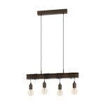 Eglo Luce Pendente Townshend 4 Acciaio Marrone | IP20 - Adatto per 4x E27 