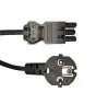 Noxion GST - Compatibile Cavo di alimentazione Nero - Femmina + Schuko Europlug - 2m - 3 pole 1,5mm2